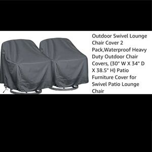 Two Outdoor waterproof chair cover with adjustable closure tie